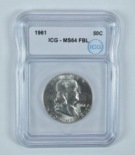 1961 Franklin Half Dollar MS64 FBL ICG