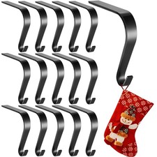 16 Pcs Christmas Stocking Holders for Mantel Xmas Stocking Hangers Fireplace ...