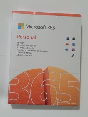 X1 Microsoft 365 Personal 12 Month Sub 1 TB  Cloud Product Key 5 Devices PC/Mac