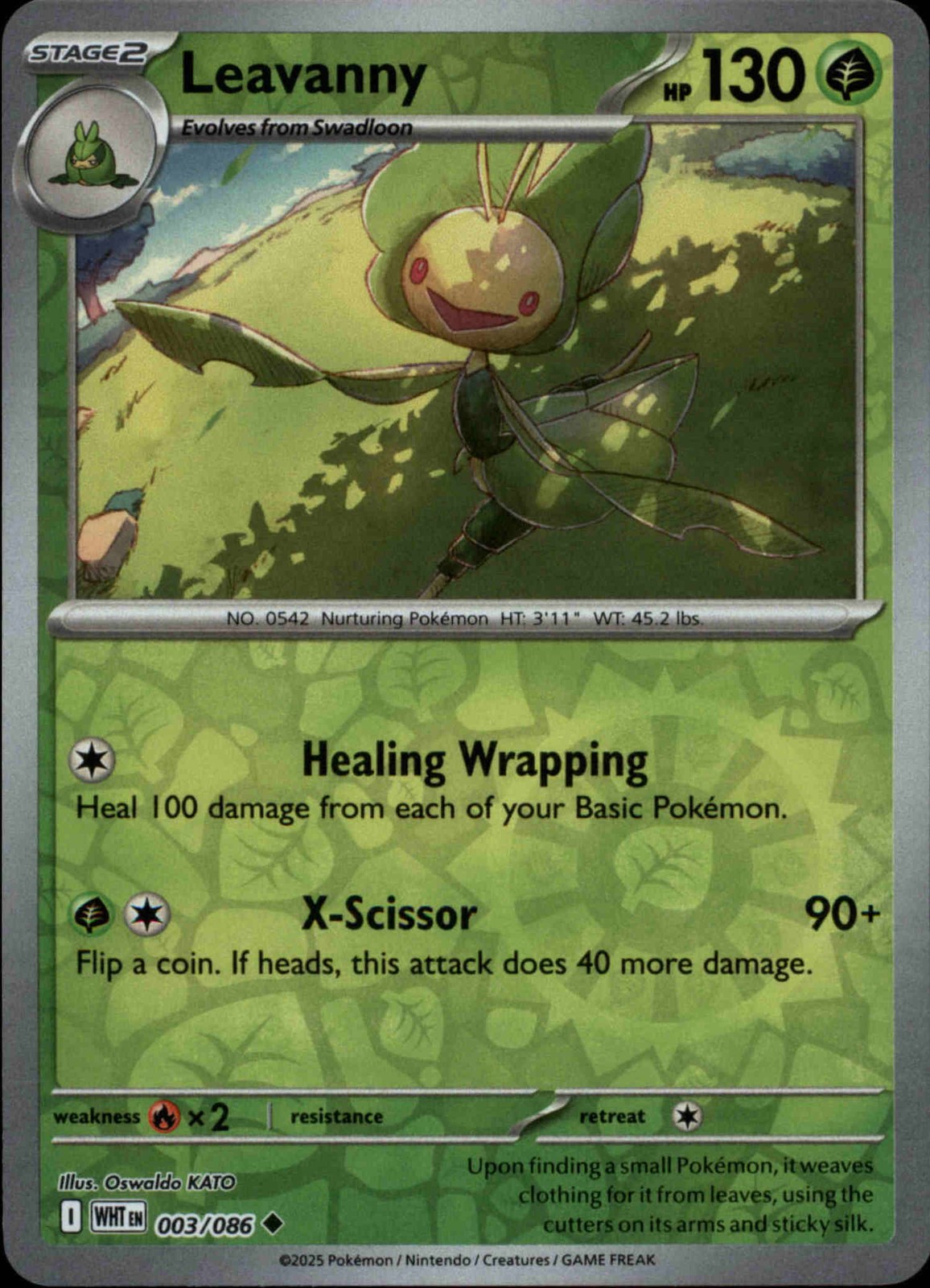 Leavanny Reverse Holo Uncommon SV: White Flare 003/086 NM