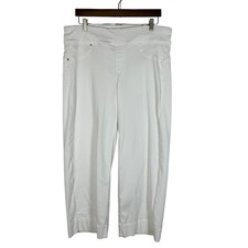 Chico's Perfect Stretch Pull On Wide Leg Ankle Pant Sz 2 US Large White Classic