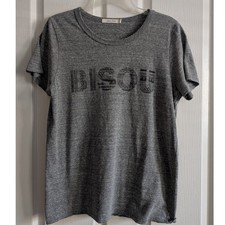 Junk Food Los Angeles Bisou Graphic Tee Gray Distressed Tri-blend XL Made in USA