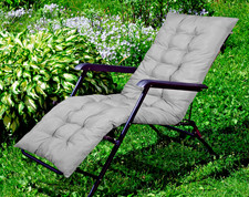 Hochlehner Auflage Gartenstuhlauflage Stuhlkissen Sitzkissen 165x50cm grau