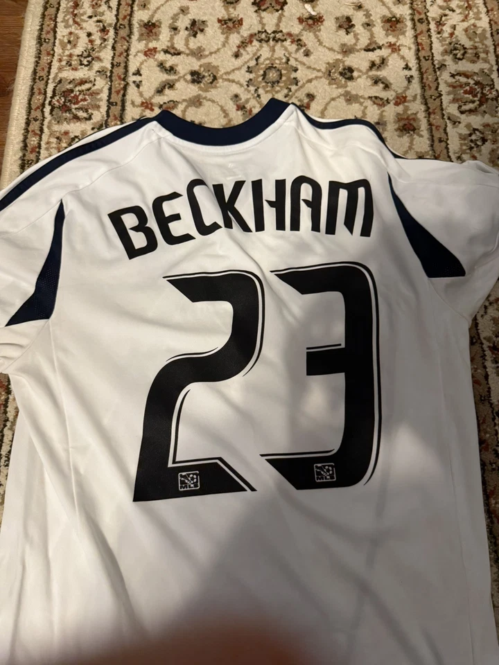 Camiseta deportiva local Adidas David Beckham LA Galaxy 2012 - blanca mediana Foto 2 de 4