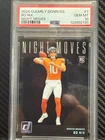 2024 Bo Nix DONRUSS CLEARLY #7 ROOKIE NIGHT MOVES RC PSA 10 💎GEM 💎 SSP