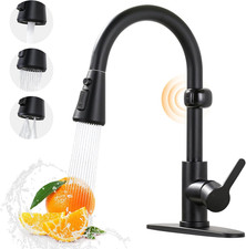 Matte Black Smart Touchless Kitchen Faucet with Pull Down Sprayer