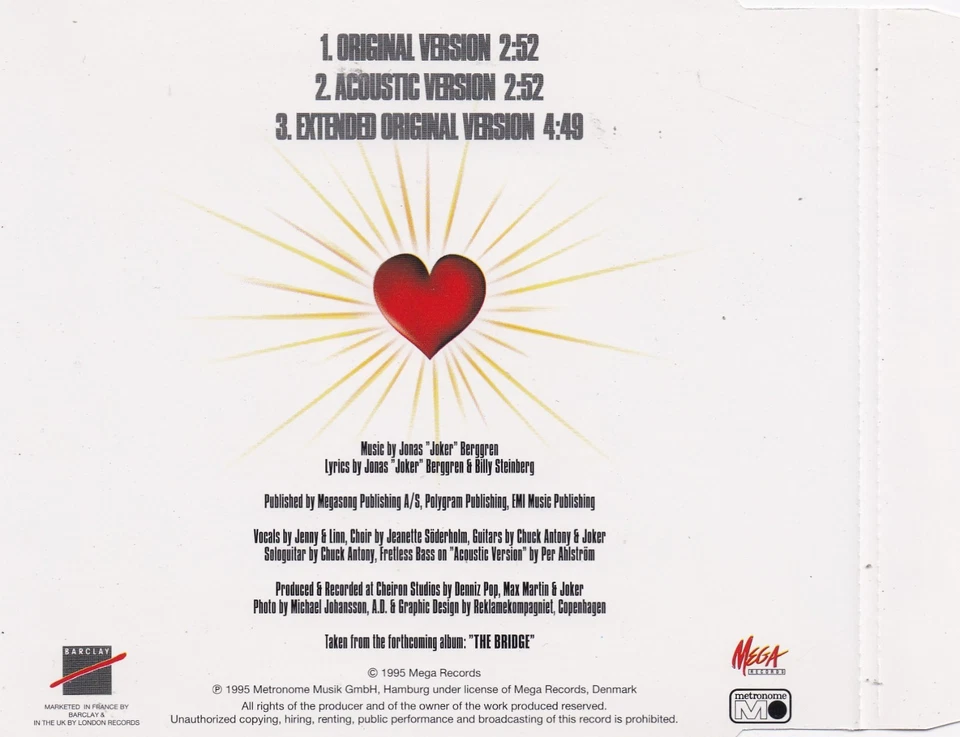 Ace Of Base - Lucky Love (3 Track Maxi CD) - Bild 2 von 2