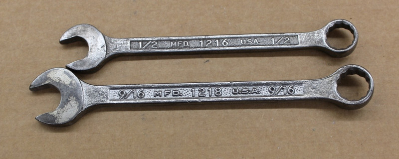 2 PLOMB wrenches #'s 1216, & 1218, 1/2" & 9/16
