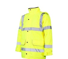 Warrior Hi-Vis Parka Traffic Jacket Yellow Size Large Brand New Waterproof 