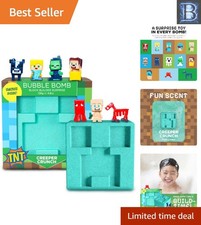 TNT Creeper Kids Bath Bomb with Block Builder Surprise - Fruity Scented Fun