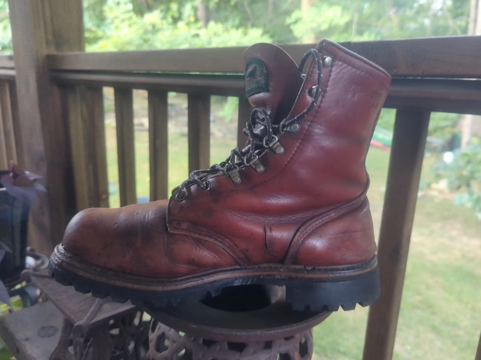 1960s /70s Irish setter Red Wing Leather Work Boots. Vibram Soles Size 9 1/2 - Image 3 of 4