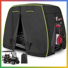 Golf Cart Cover 420D Heavy Duty Waterproof 2 4 Passenger Black All Weather