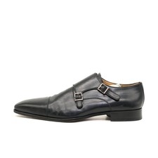Magnanni Herren Doppel-Monkstrap Slipper Schwarz Doppelschnalle Business EU 47
