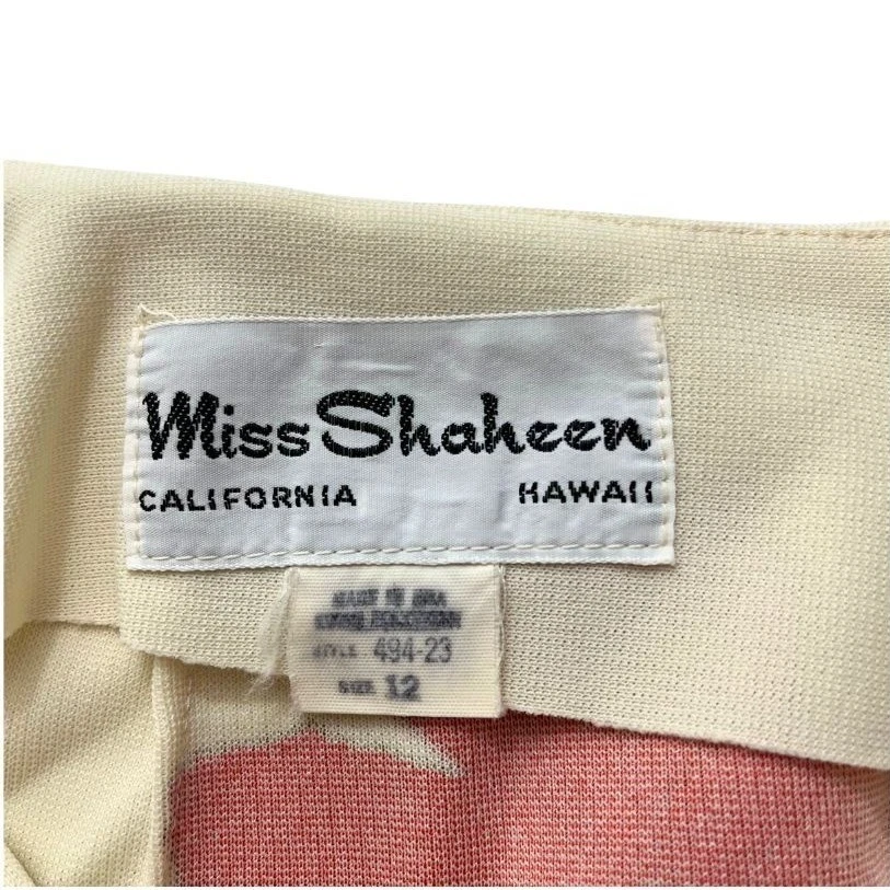 Vintage 70s Miss Shaheen Alfred Shaheen Signed Floral Orchid Maxi Skirt Sz 12 - Image 2 of 4