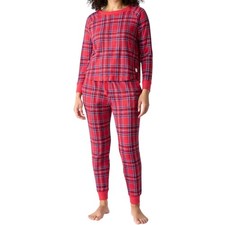NWT GAP GapBoday Women Gift Pack Ribbed Red Plaid Top Jogger Holiday Pajama Set