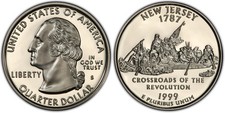 1999 S New Jersey State Quarter in Gem  Proof Clad US Coin