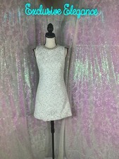 Alice + Olivia Coley Sequined White Mini Dress Sz 2 AUTHENTIC NWT