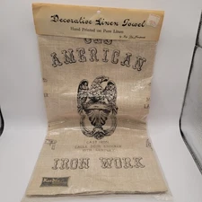 Vintage Kay Dee Hand Printed Linen Kitchen Dish Cloth Towel NWT