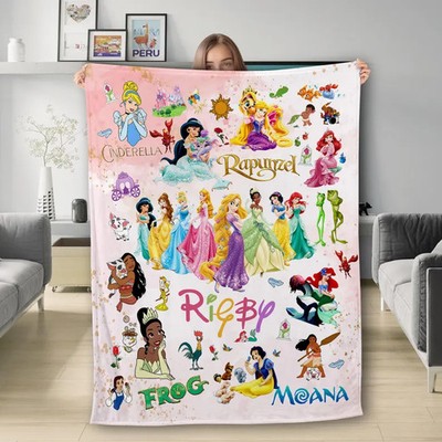 Personalized Disney Princess Fleece Blanket Gift For Friends#4
