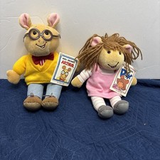10" VINTAGE EDEN ARTHUR SISTER STUFFED ANIMAL PLUSH TOY DOLLS SOFT