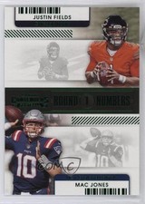 2021 Panini Contenders Round Numbers Emerald Justin Fields Mac Jones 05ks