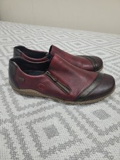 EUC Reiker Riekertex Water Resistant Leather Zip Shoes size 6.5 40 wine bronze