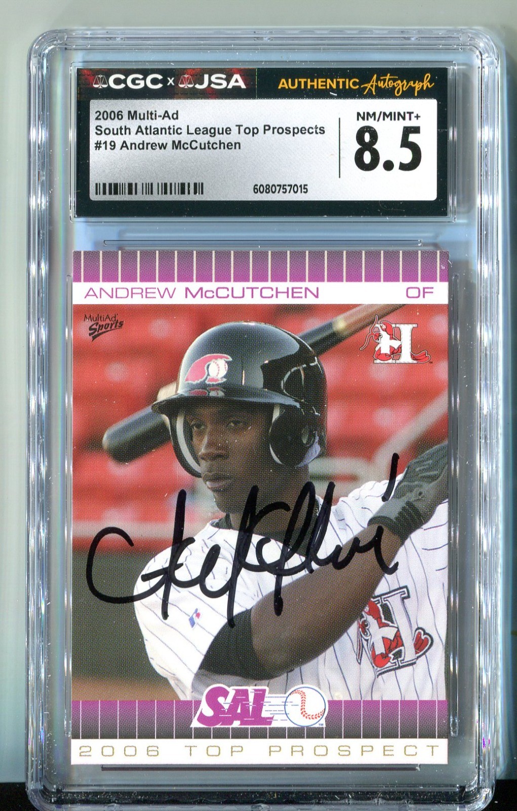 Max Muncy Autographed Signed 2006 Multi-Ad SAL League Top Prospects Andrew McCutchen CGC x JSA 