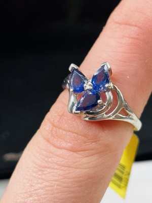 TJC Ring Silber und Tansanite UK Größe O/P neu mit Etikett