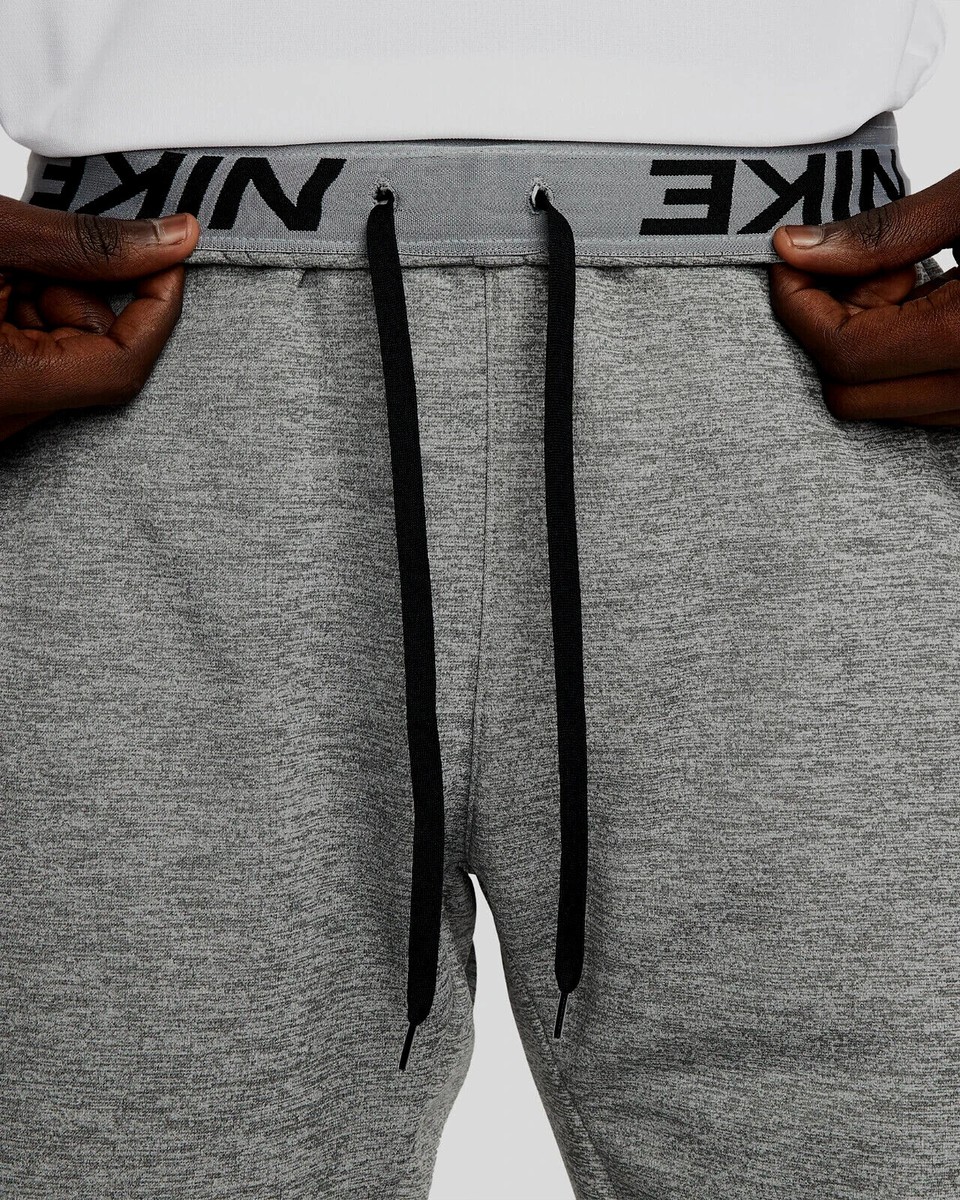 Nike Men Therma-FIT Grey Heather/Black Open Hem Fitness Pants
