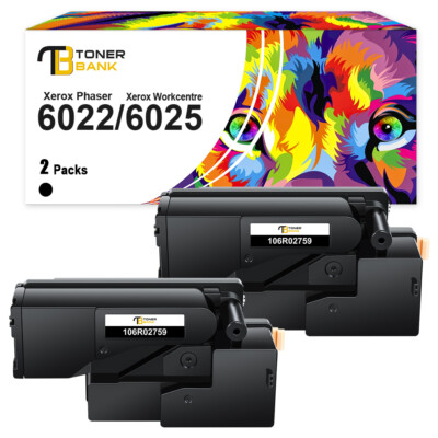 2x Schwarz Toner für Xerox Phaser 6020 6020BI 6022 Xerox WorkCentre 6025 6027