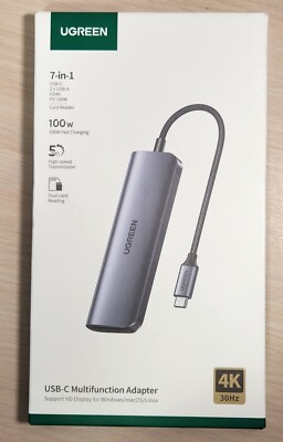 UGREEN 7 in 1 USB-C Hub with 4K HDMI, NEW Open Box