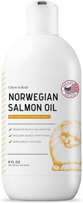 Norwegian Salmon Oil for Dogs Healthy Skin & Coat, Fish Oil, Omega 3 EPA DHA