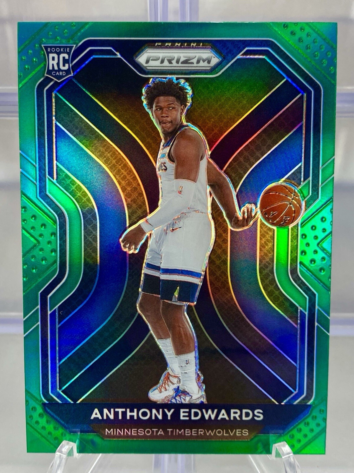 2020-21 Panini Prizm ANTHONY EDWARDS RC Rookie Green Prizm #258 Timberwolves