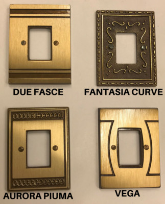 Placca Ottone Doppia Linea ADL Fonderia 3 Posti/fori Per Bticino