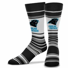 NEW Carolina Panthers NFL Dyenamic Mas Stripe Mens Crew Socks One Size Fits Most