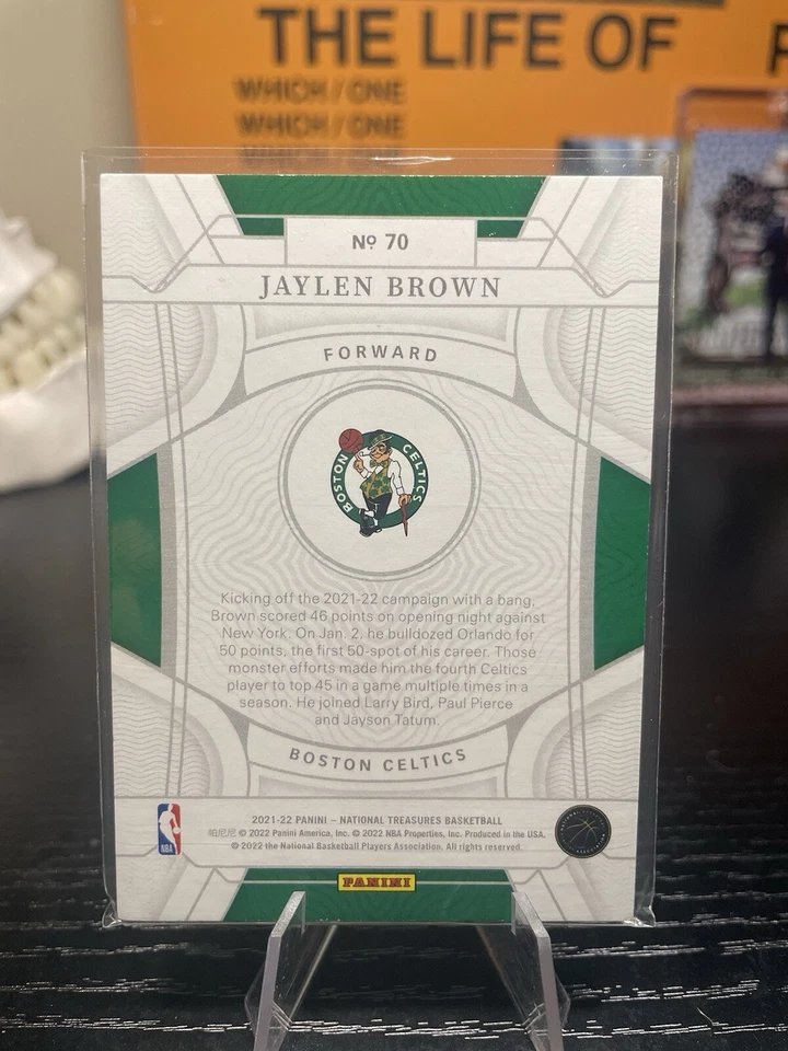 2021-22 Panini National Treasures Jaylen Brown #70 Celtics /75 - Image 2 of 2