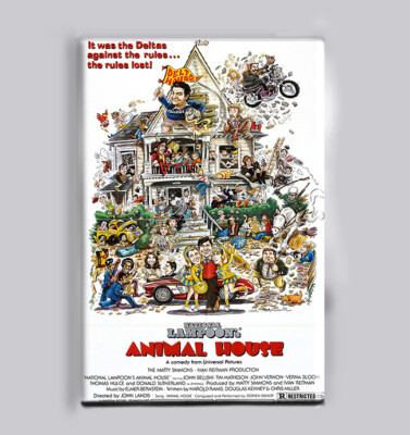 ANIMAL HOUSE (1978) - 2'' x 3'' MOVIE POSTER MAGNET (national lampoons comedy)