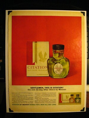  Citation By Mennen After Shave 1963 Ad - Vintage Life Magazine Advertisement 