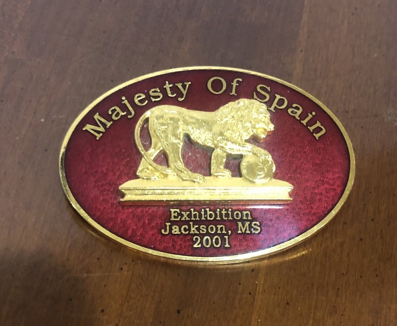 Exhibition Brooch Pin MAJESTY OF SPAIN Jackson Mississippi Vintage