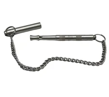 Adjustable Dog Whistle Stainless Steel With Chain  Silver Tone