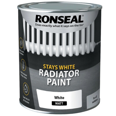 Ronseal Stays White Heizkörperlack weiß glänzend matt seidenmatt Einschicht 250ml - 750ml