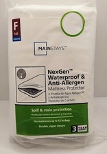 New Mainstays Waterproof Anti-Allergen Zippered Stain Mattress Protector FULL