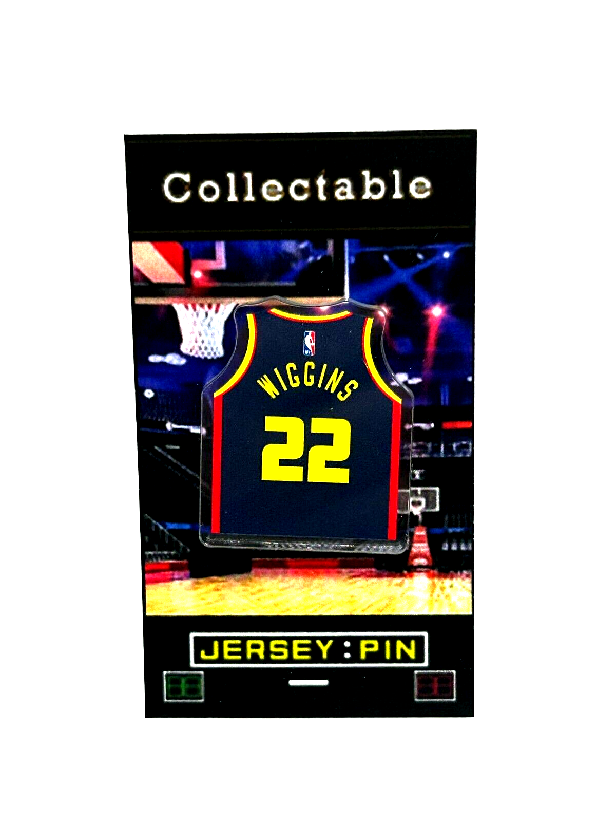 Golden State Warriors Andrew Wiggins jersey lapel pin-DUBS Classic-FREE SHIP