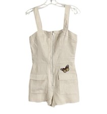 Amanda Uprichard Gage Romper in Beige
