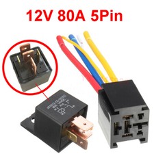 12V 80A 5Pin DC AMP SPDT Car Relays  Socket Car Starter Auto Relay Universal