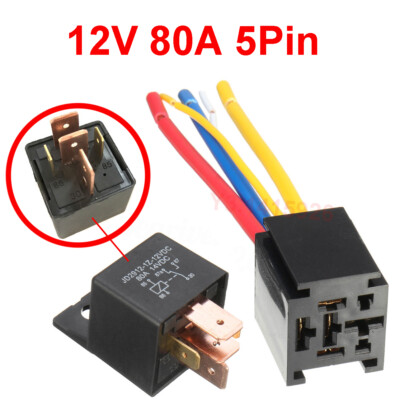 Aerzetix - Set di 5 Relé SPDT 12V 40A/30A 5 poli spinotti