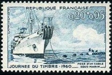 FRANCE STAMP TIMBRE YVERT N° 1245 " JOURNEE DU TIMBRE NAVIRE 1960 " NEUF xx LUXE