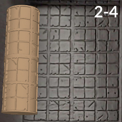 Cobblestone Texture Roller for clay art craft diorama STL Loot Factory (Set 2)