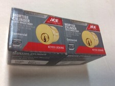 2 Pack Ace Mortise Cylinder Solid Brass Body Keyed Locking 1-1/8" SC1 5405329