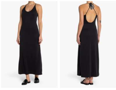 CLUB MONACO Black Sand-wash Soft Knit Maxi Cover-Up Halter Slip Dress XS =  0  | eBay